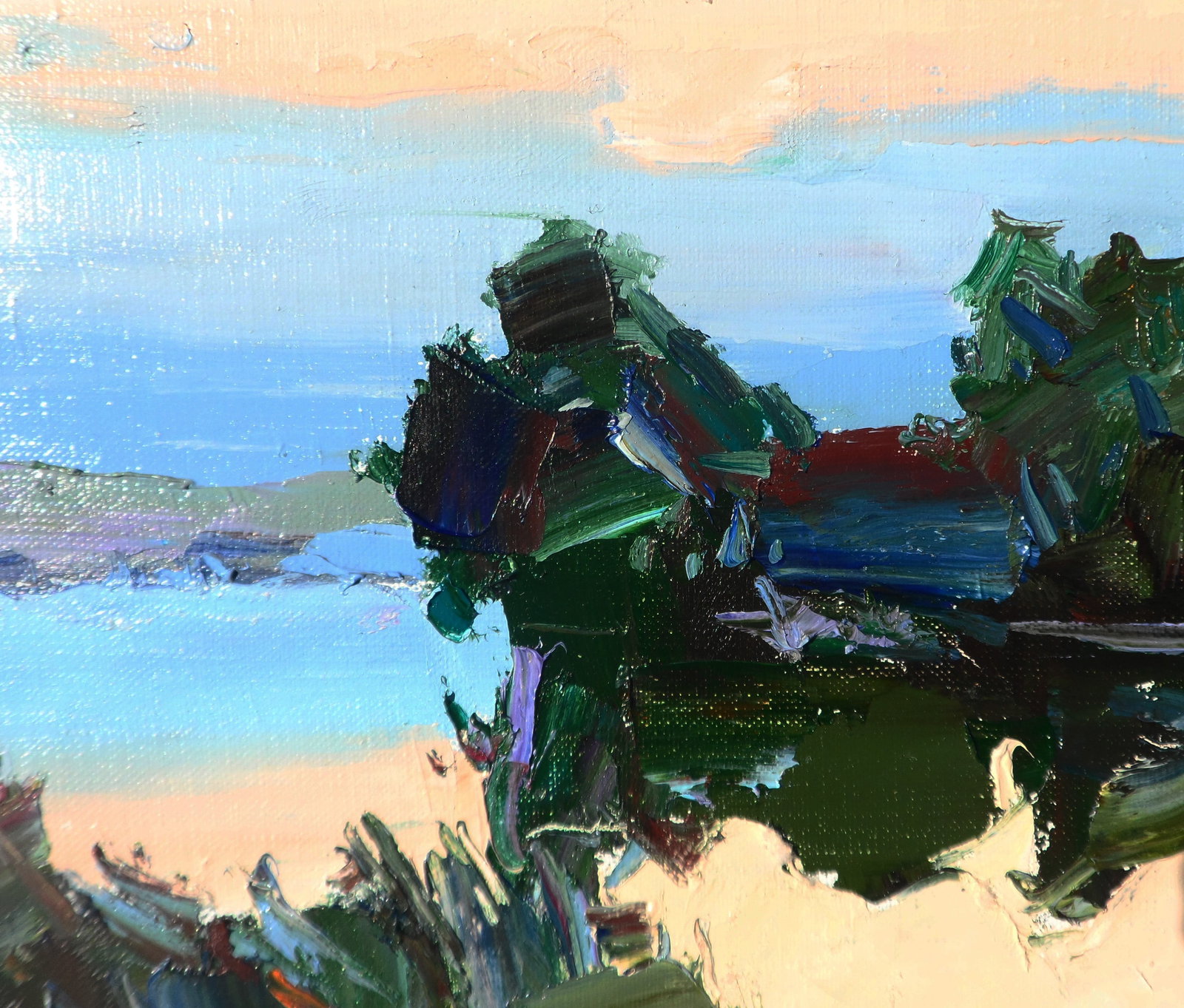 Oil painting Evening of silence by the river Yegor Dulin - 4