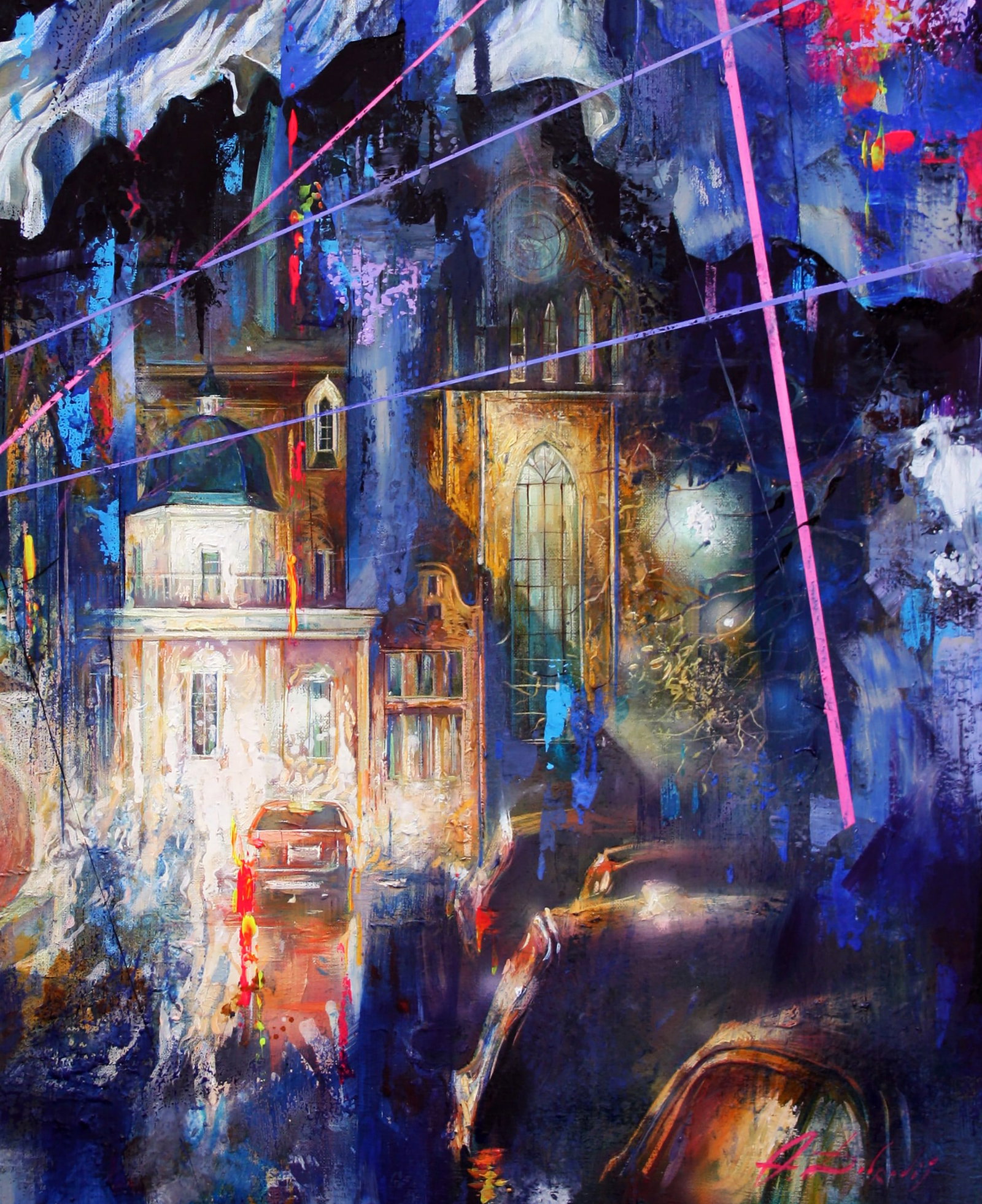 Oil painting Night on the town Alexander Dobrodiy - 7