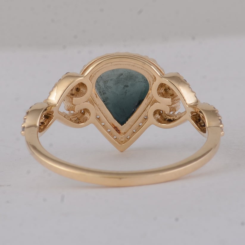 1.84 Ct Pear Tourmaline 9K Gold Ring - 3