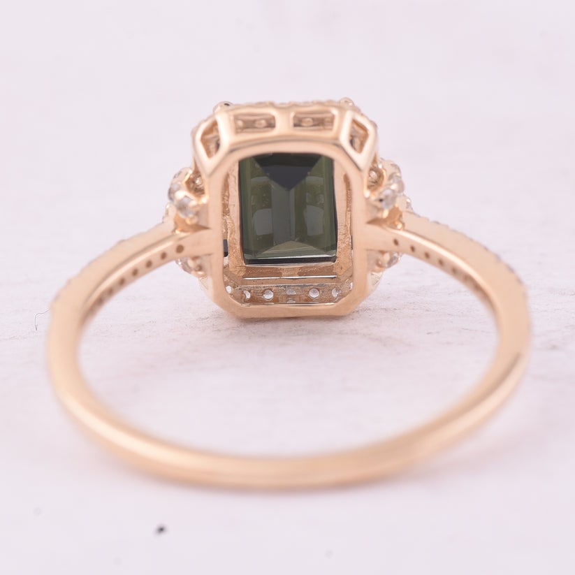 1.71 Ct Octagon Tourmaline 9K Gold Ring - 3