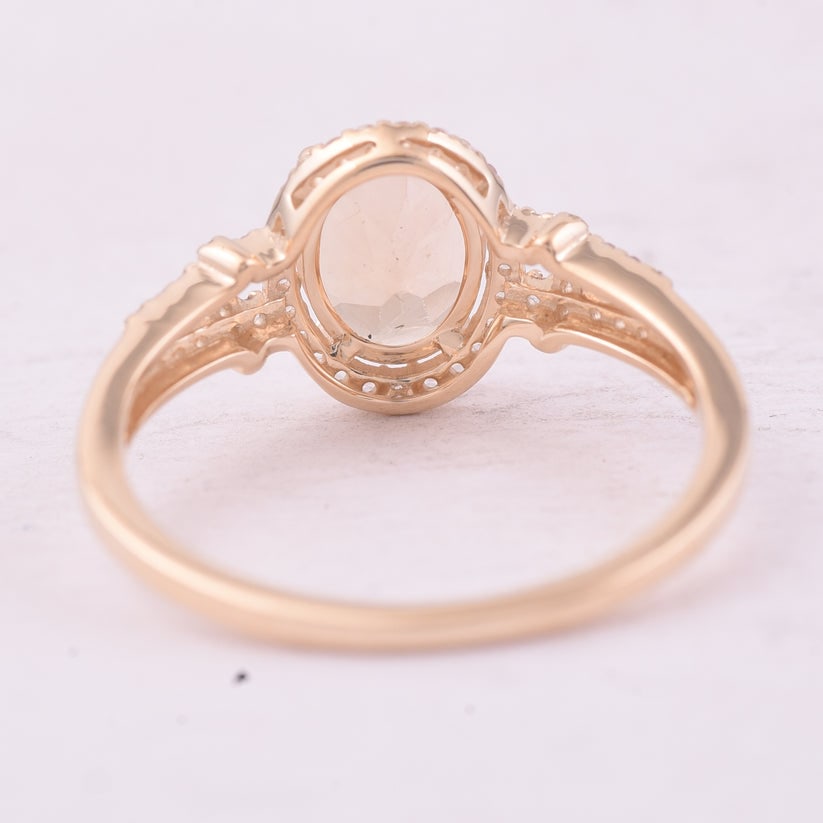 1.24 Ct Oval Tourmaline 9K Gold Ring - 3
