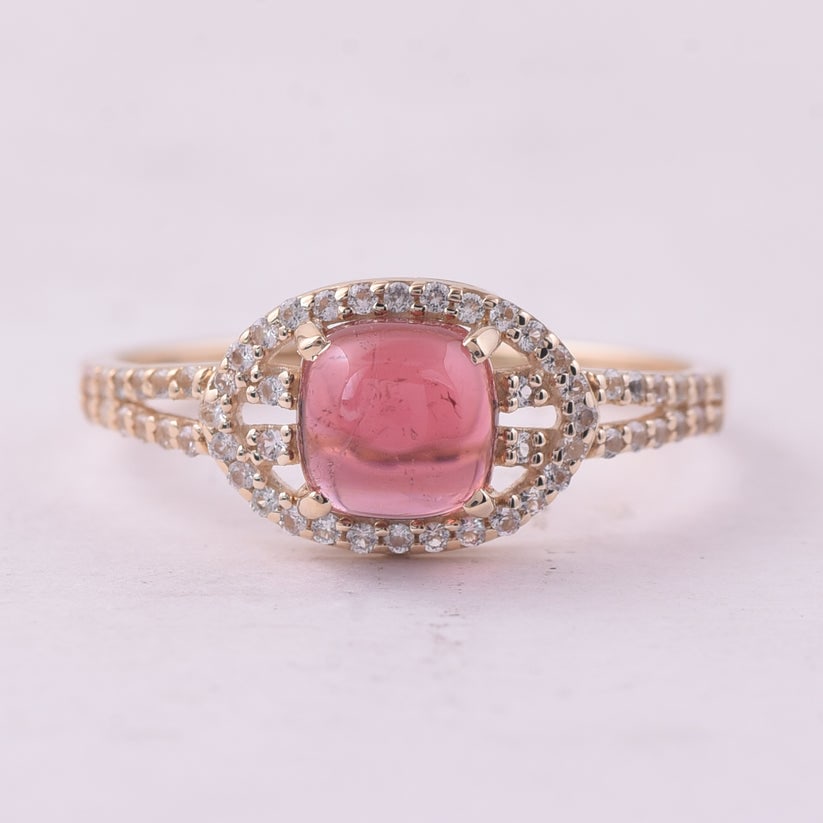 1.50 Ct Cushion Tourmaline 9K Gold Ring: 1.50 Total Carat Tourmaline 9K Gold Ring Specifications: Total Weight 1.828 g Center Gemstone Tourmaline Gemstone Carat Weight 1.27 Carats Gemstone Measurements 6X6 mm Additional Gemstones White