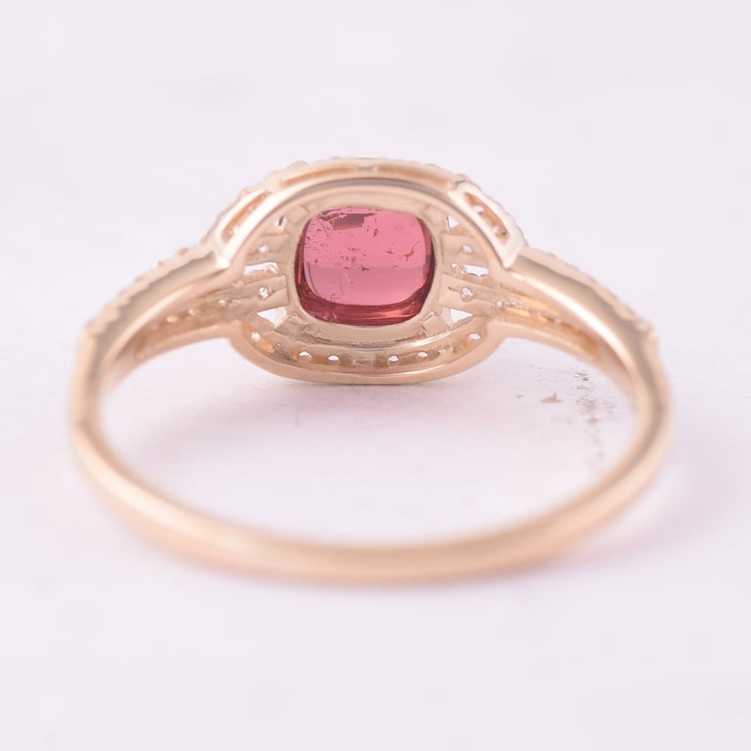 1.50 Ct Cushion Tourmaline 9K Gold Ring - 3