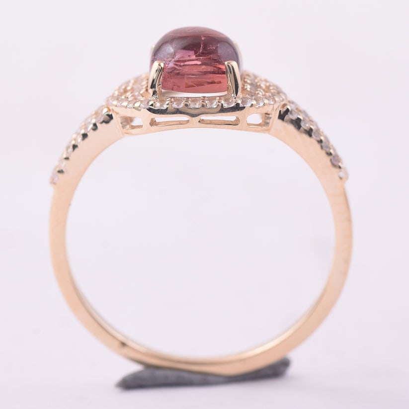 1.50 Ct Cushion Tourmaline 9K Gold Ring - 4
