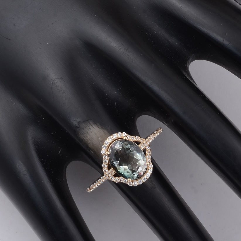 2.12 Ct Oval Multi Tourmaline 9K Gold Ring - 2
