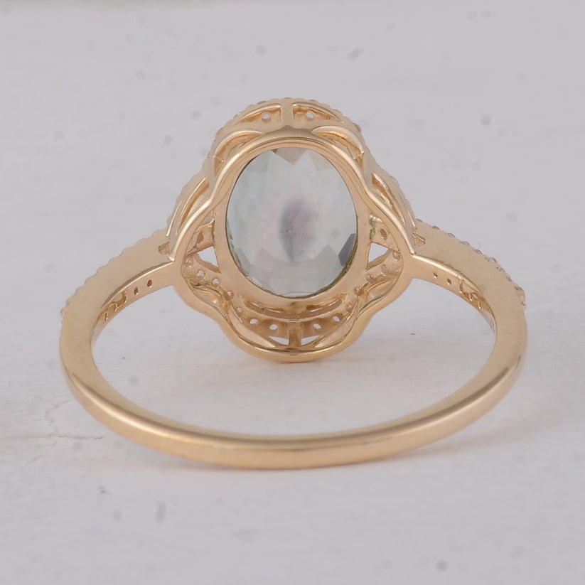 2.12 Ct Oval Multi Tourmaline 9K Gold Ring - 3