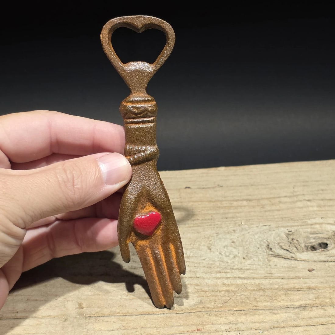 Cast Iron Heart in Hand Odd Fellows Bottle Opener (1 of 11)