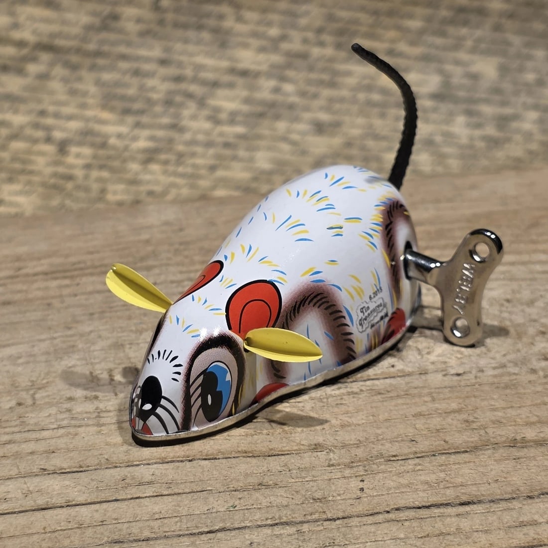 Tin Litho Mouse Toy Wind Up Mechanical Mouse - 11
