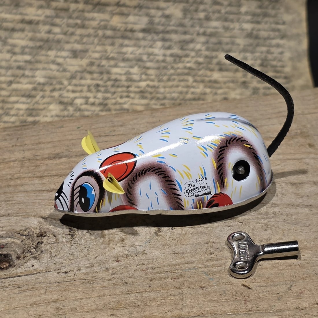 Tin Litho Mouse Toy Wind Up Mechanical Mouse - 13