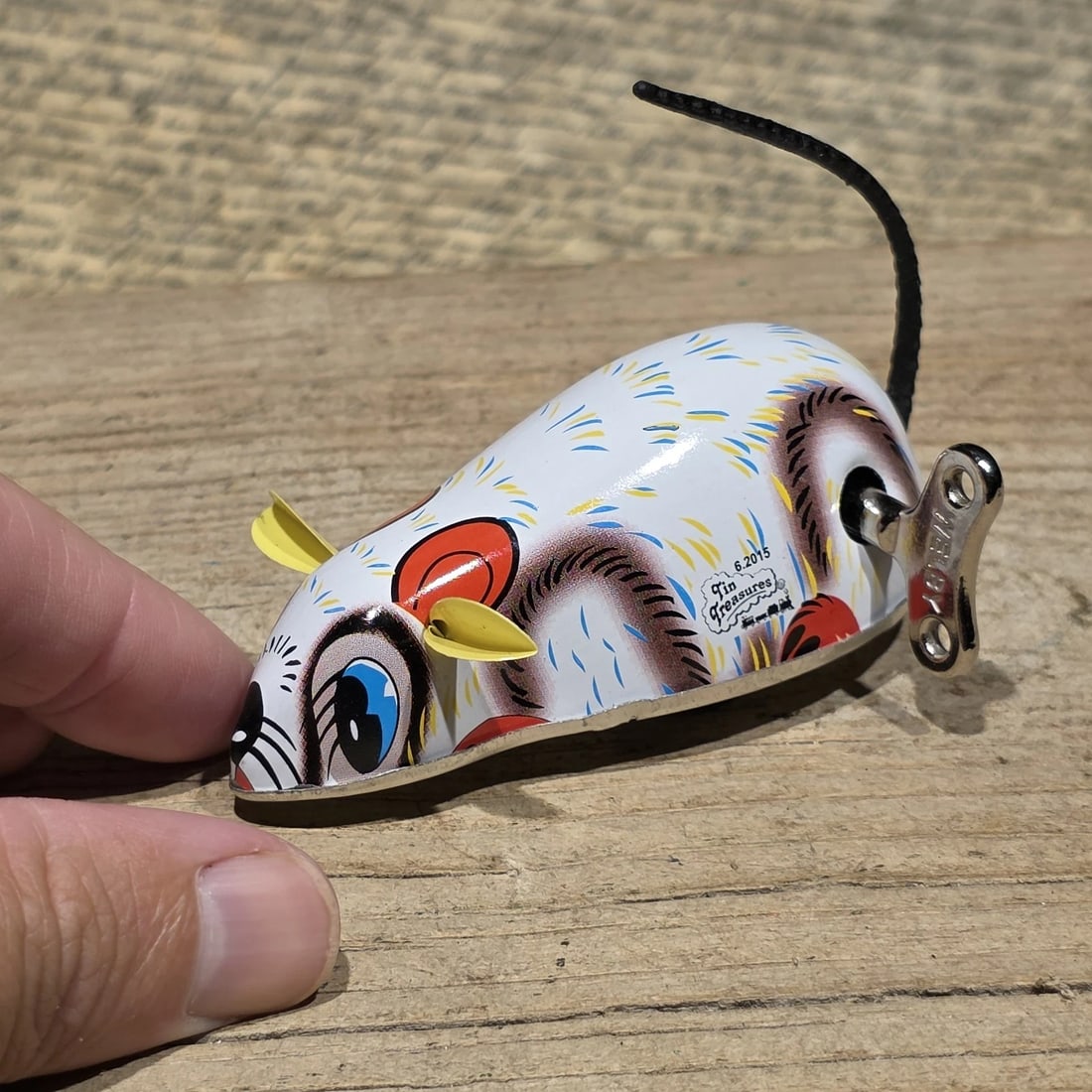 Tin Litho Mouse Toy Wind Up Mechanical Mouse - 3