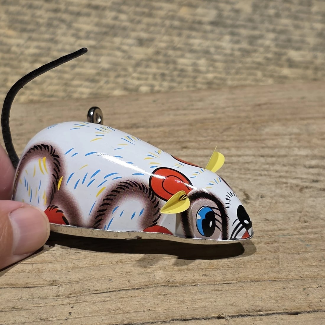 Tin Litho Mouse Toy Wind Up Mechanical Mouse - 4