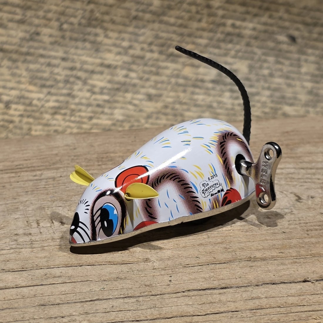 Tin Litho Mouse Toy Wind Up Mechanical Mouse - 6