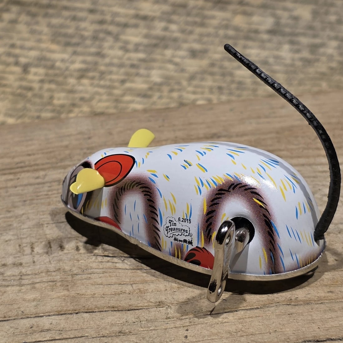 Tin Litho Mouse Toy Wind Up Mechanical Mouse - 7