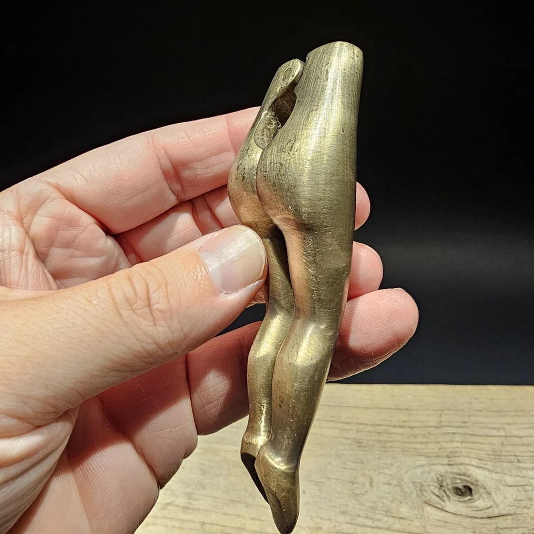4" Brass Risque Lady Legs Nut Cracker - 6