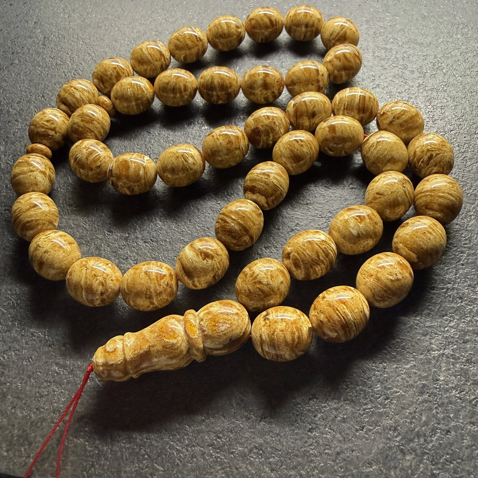 Graceful Amber Tesbih made from Round Amber beads - 2