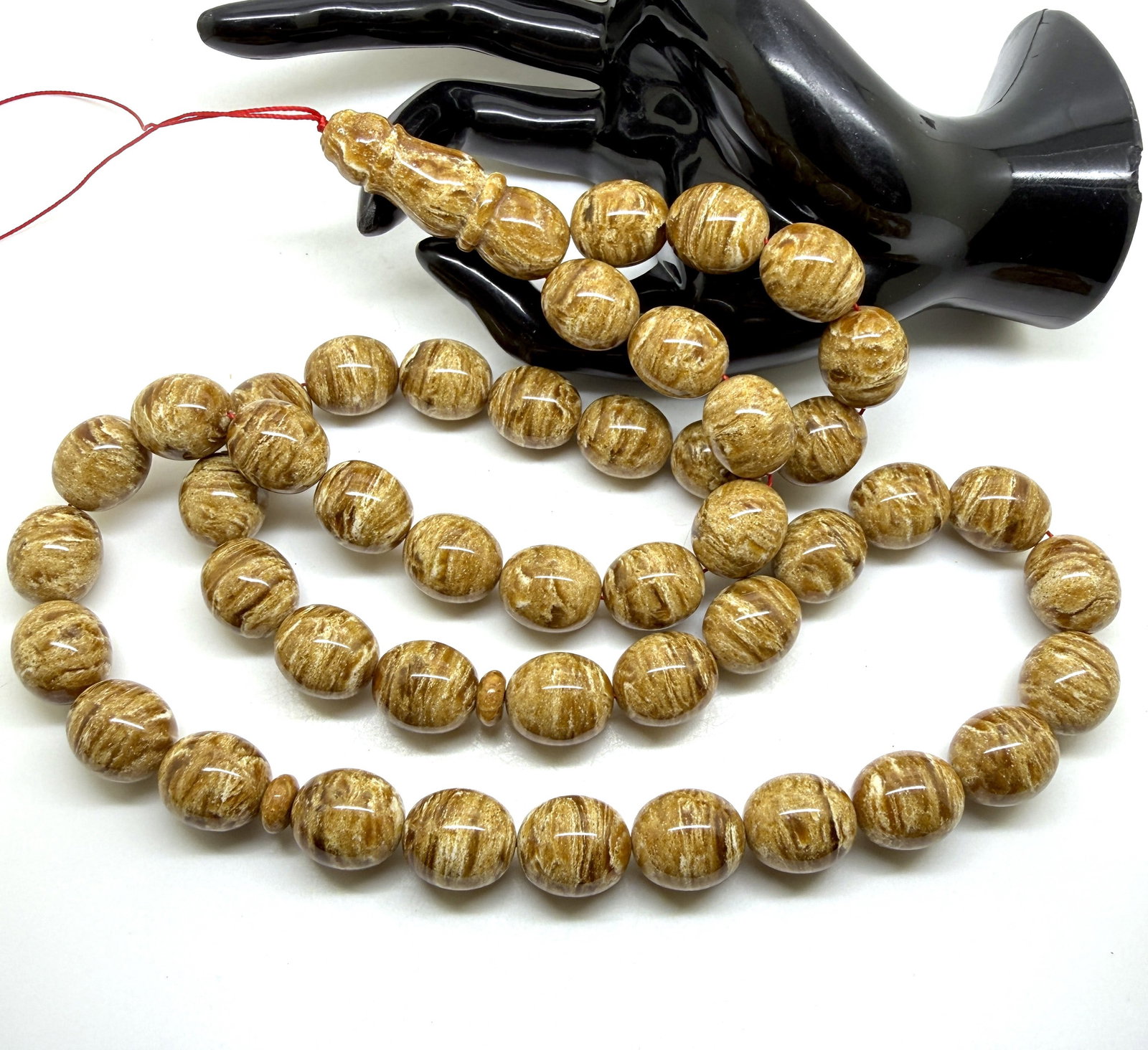 Graceful Amber Tesbih made from Round Amber beads - 4