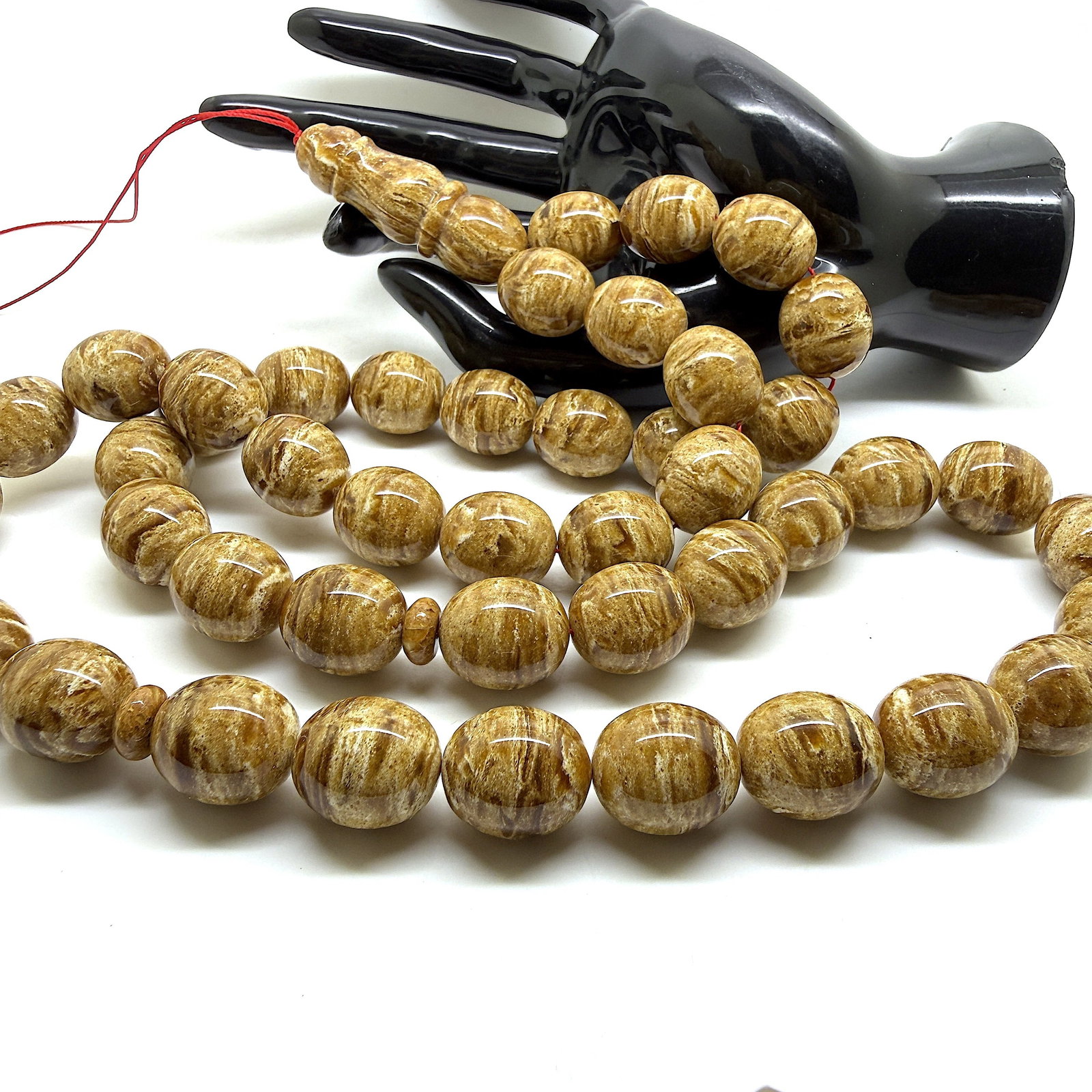 Graceful Amber Tesbih made from Round Amber beads - 5