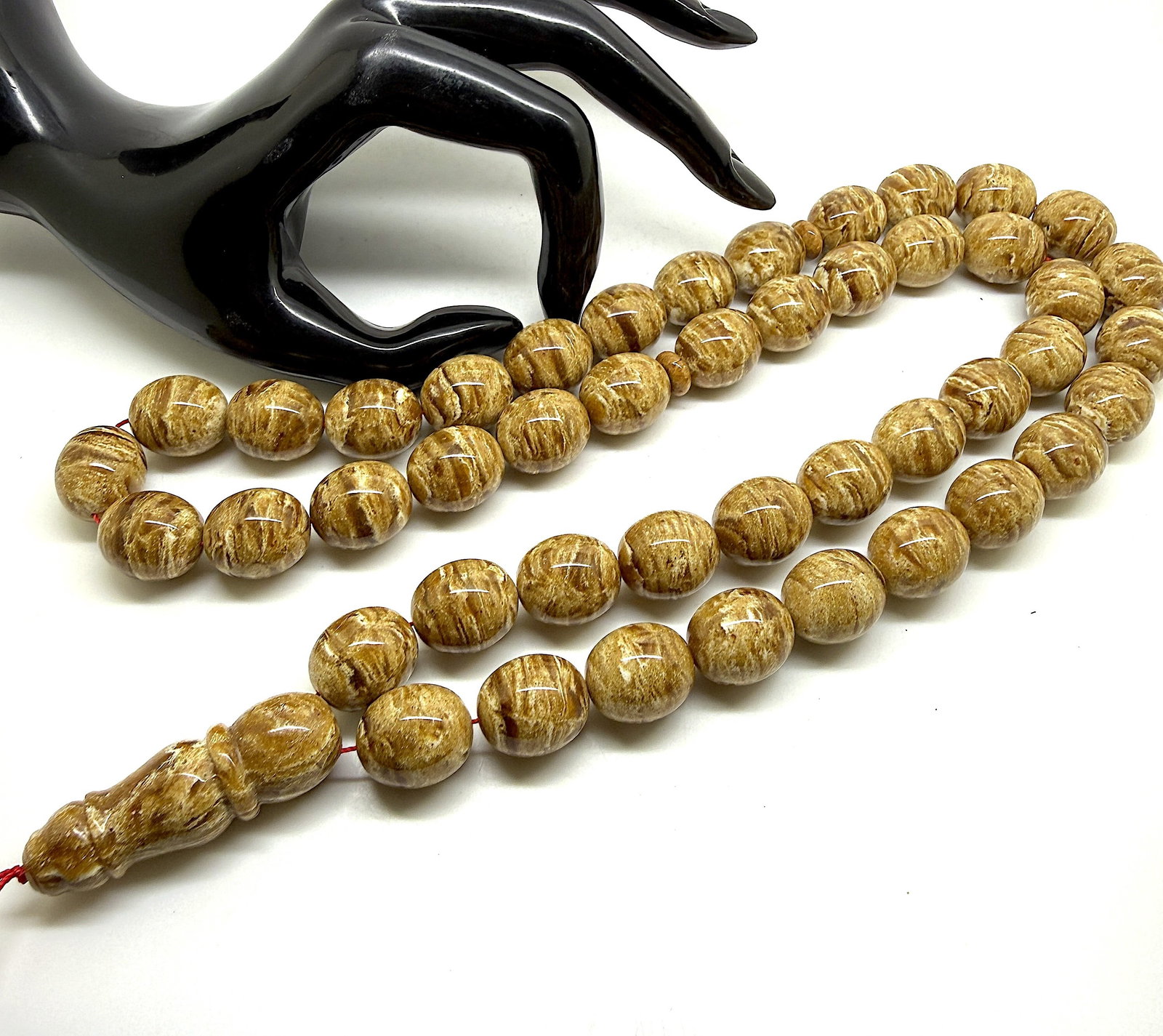 Graceful Amber Tesbih made from Round Amber beads - 6