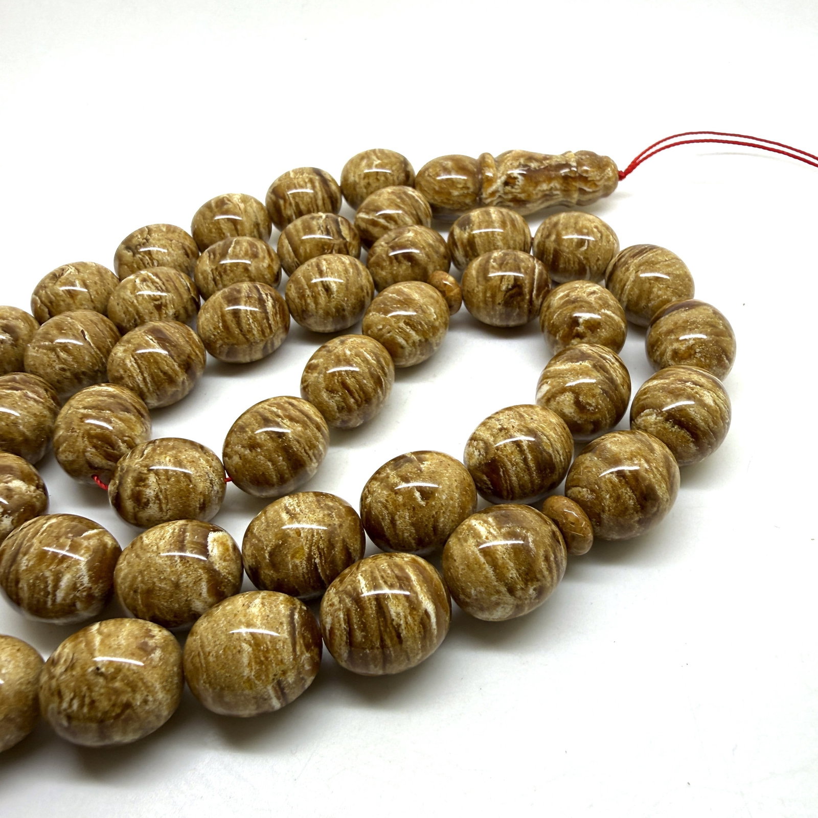 Graceful Amber Tesbih made from Round Amber beads - 8