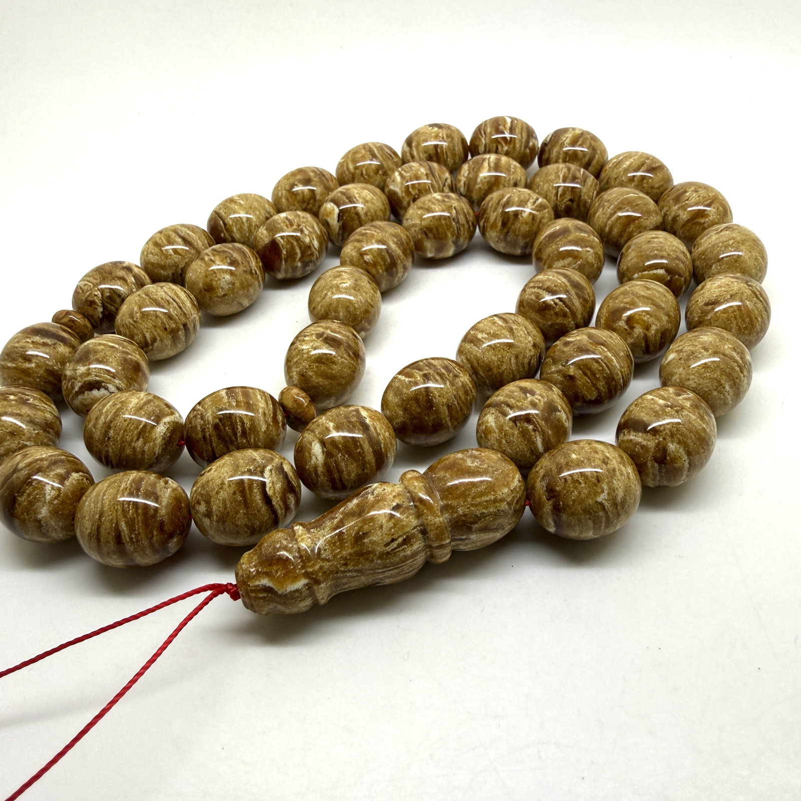 Graceful Amber Tesbih made from Round Amber beads - 9