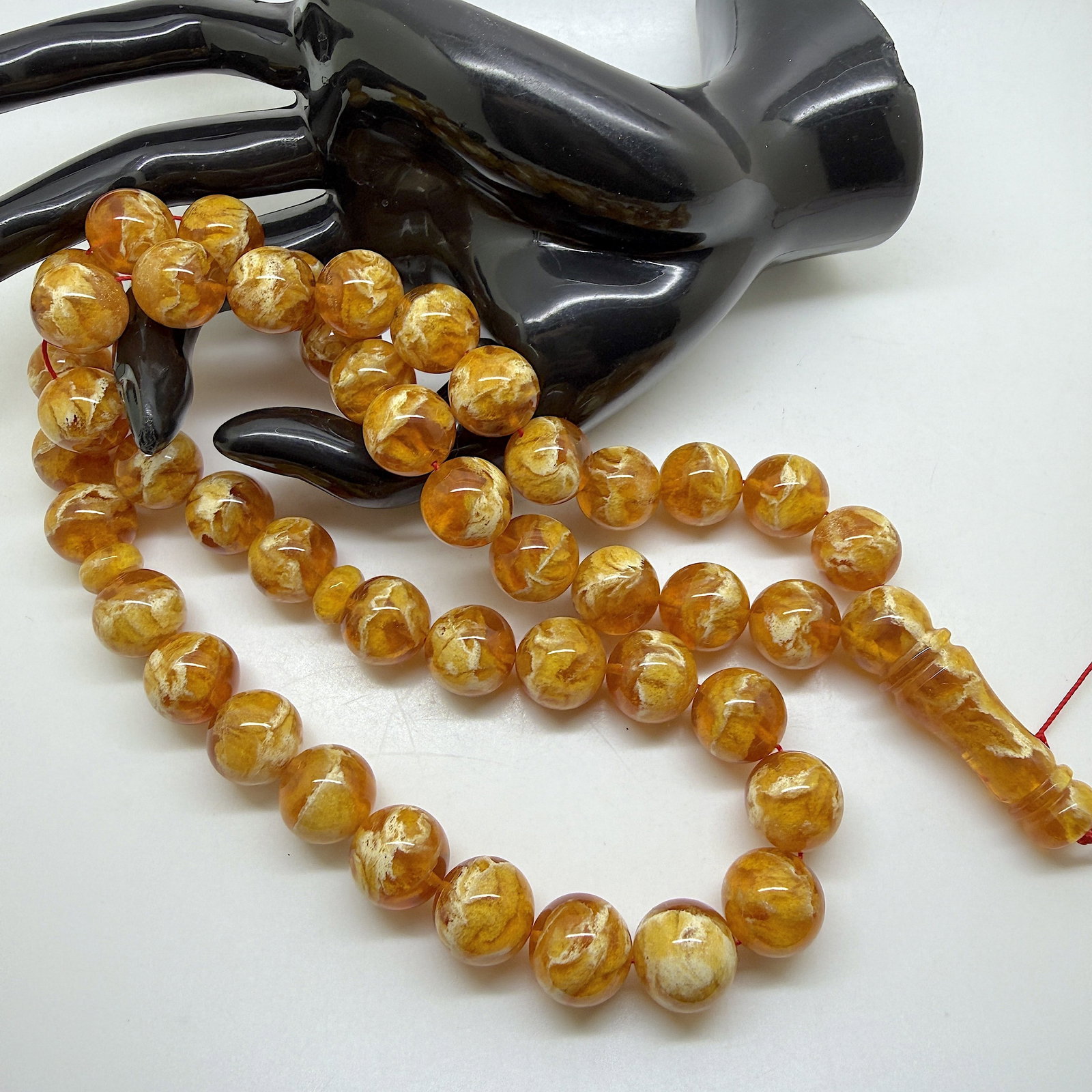 Phenomenal Amber Tesbih made from Round Amber beads - 10