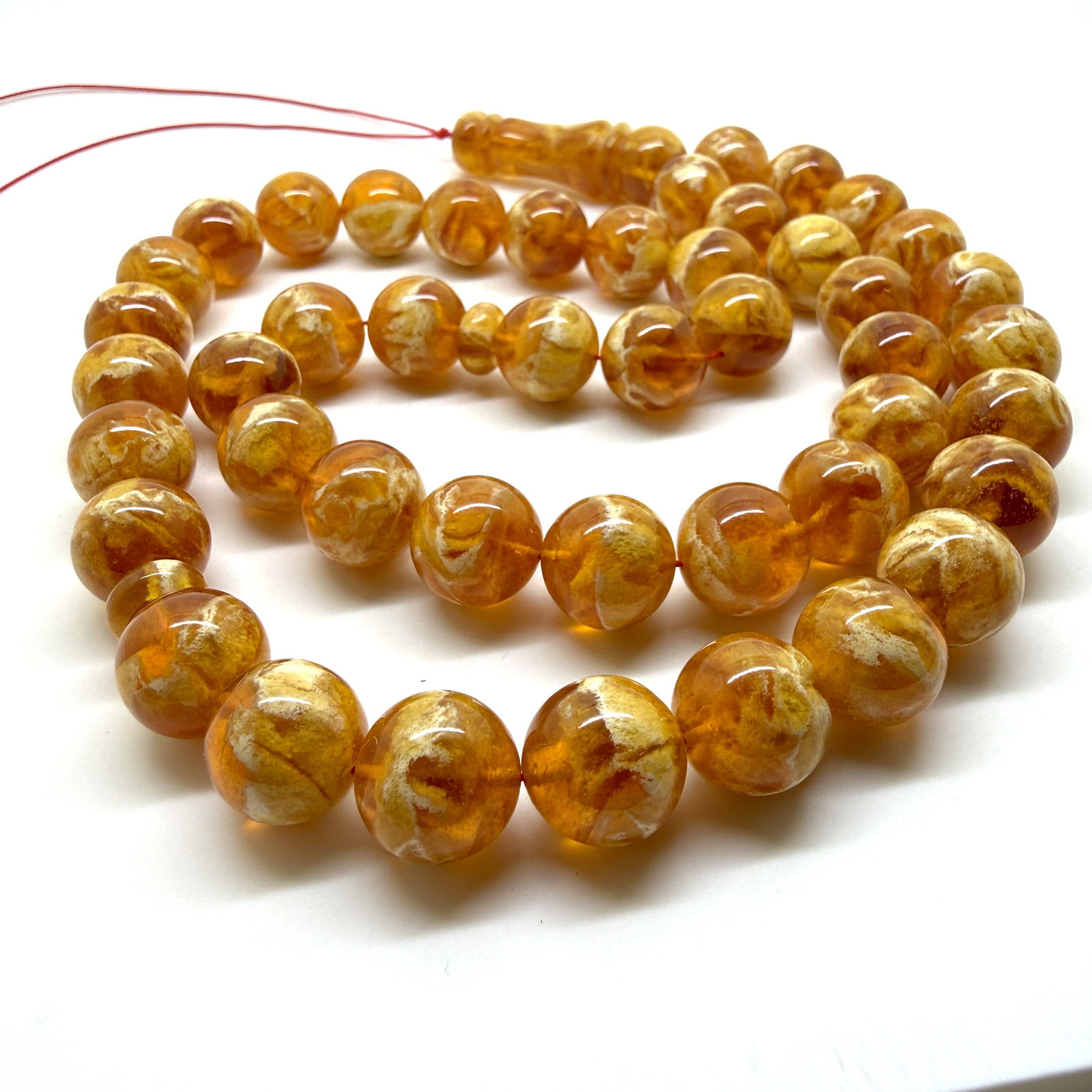 Phenomenal Amber Tesbih made from Round Amber beads - 2