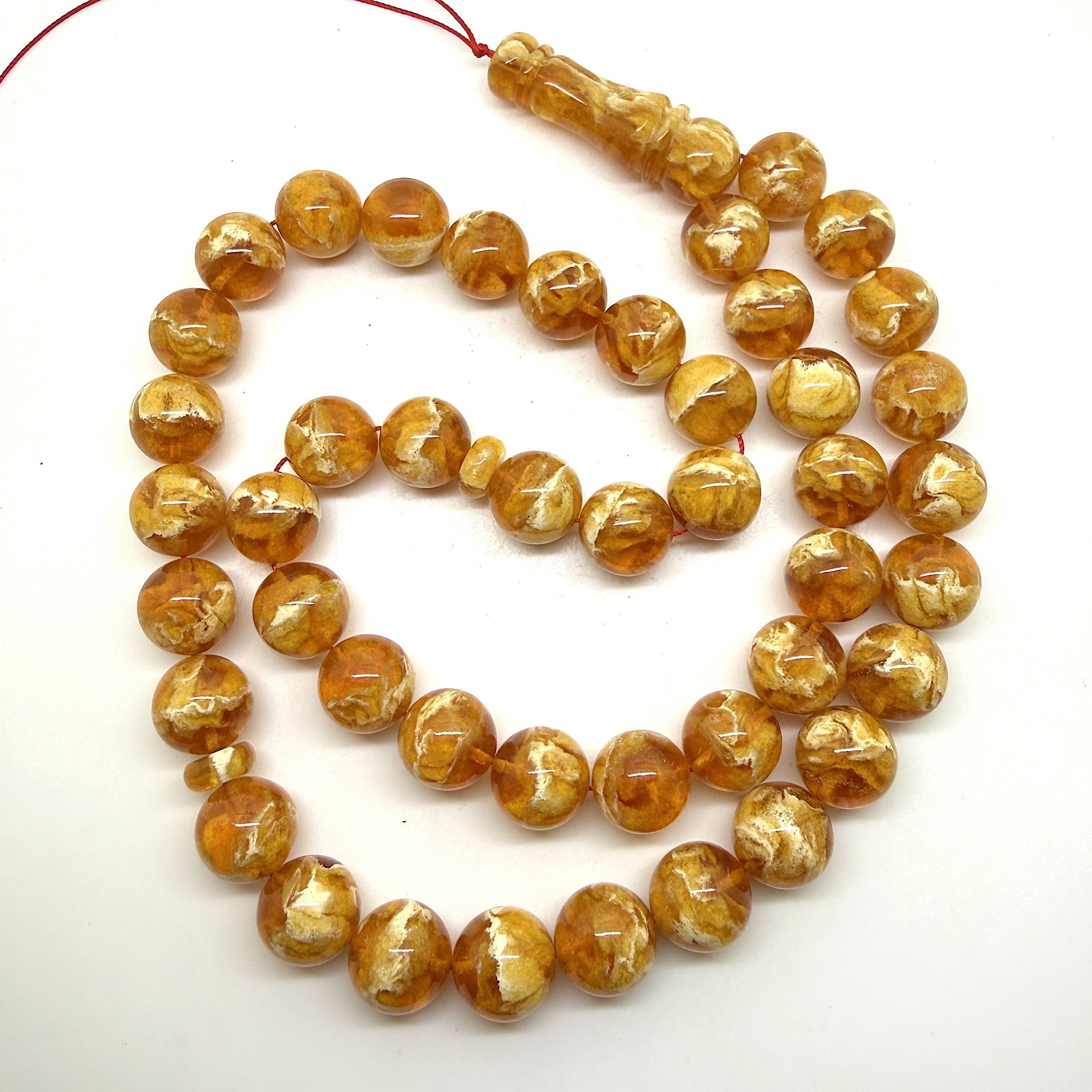 Phenomenal Amber Tesbih made from Round Amber beads - 3