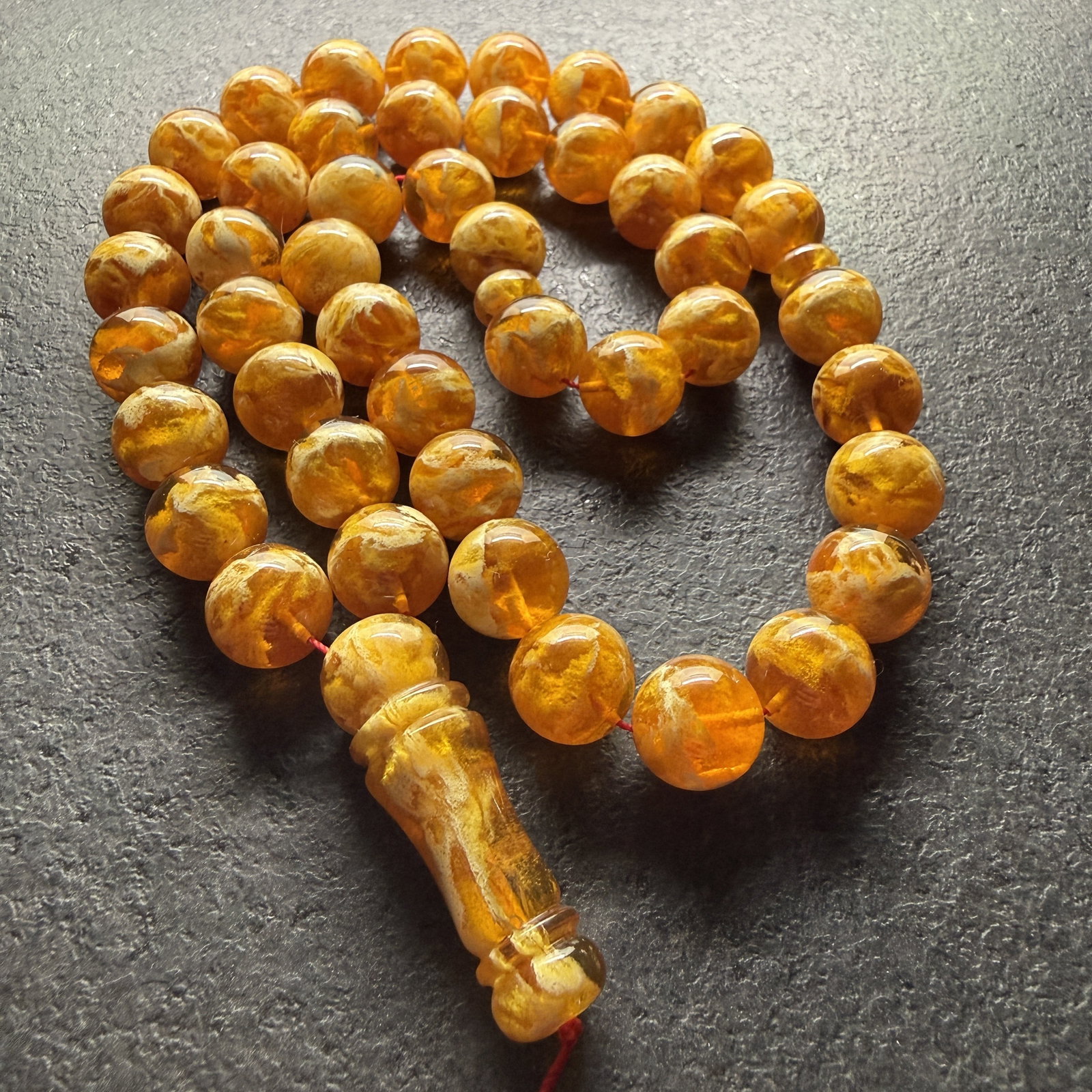 Phenomenal Amber Tesbih made from Round Amber beads - 4