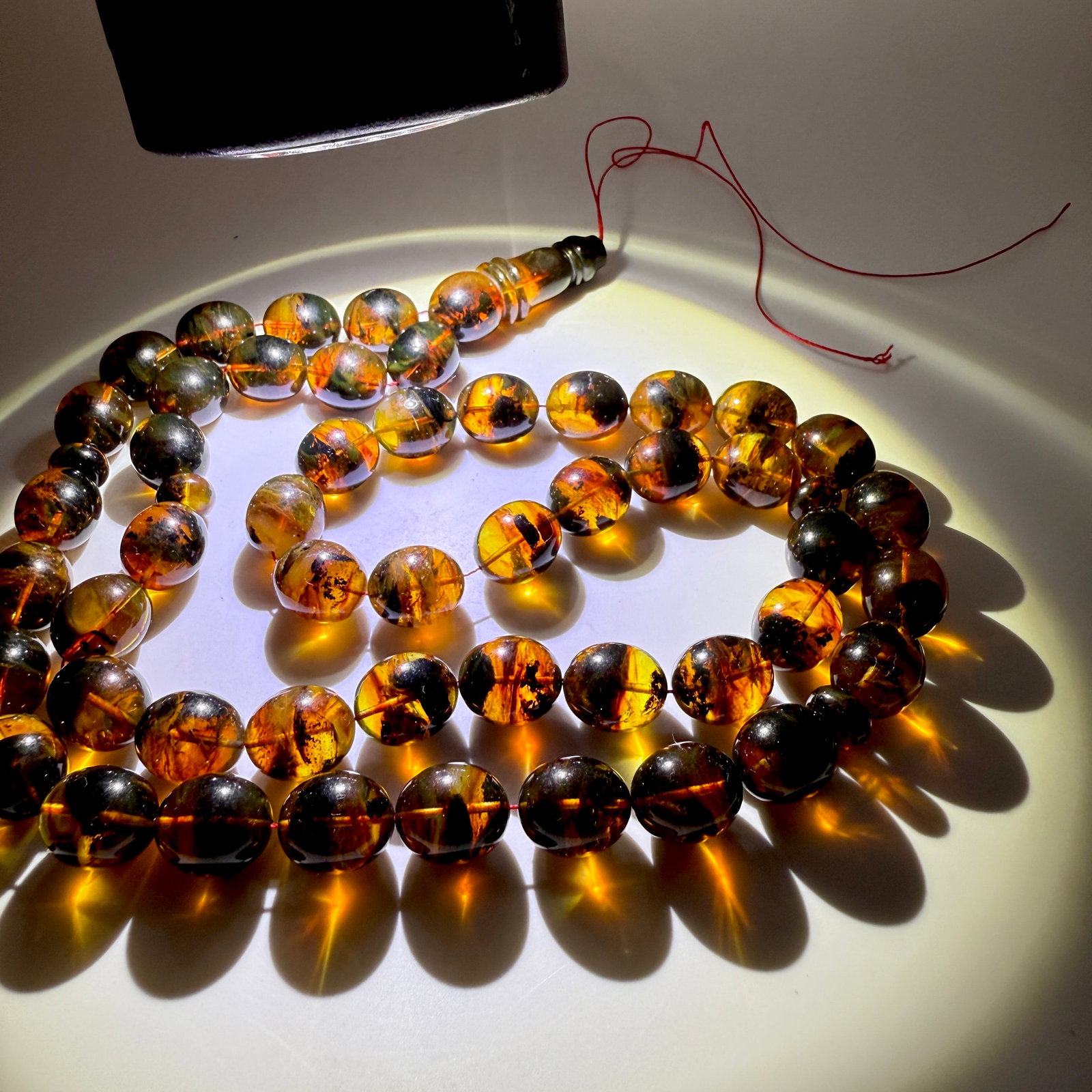 Magnificent Amber Tesbih made from Olive shaped Amber beads - 10