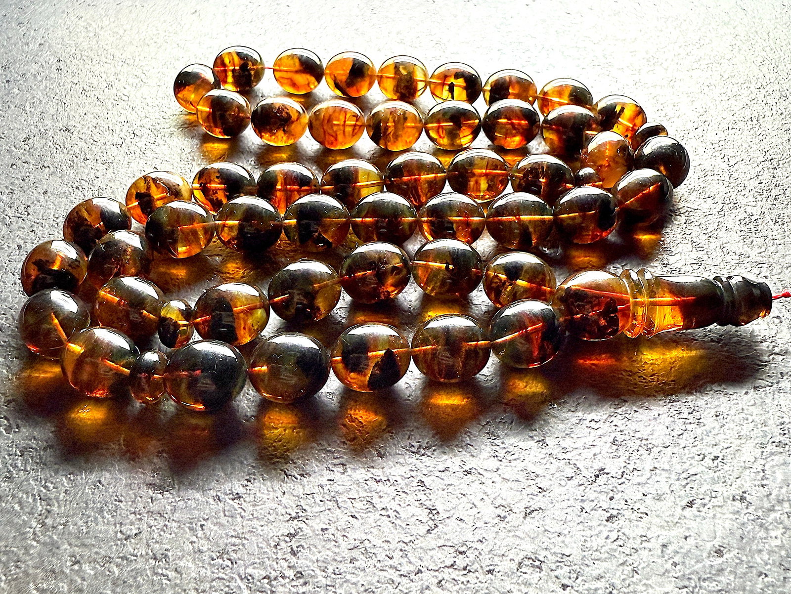 Magnificent Amber Tesbih made from Olive shaped Amber beads - 3