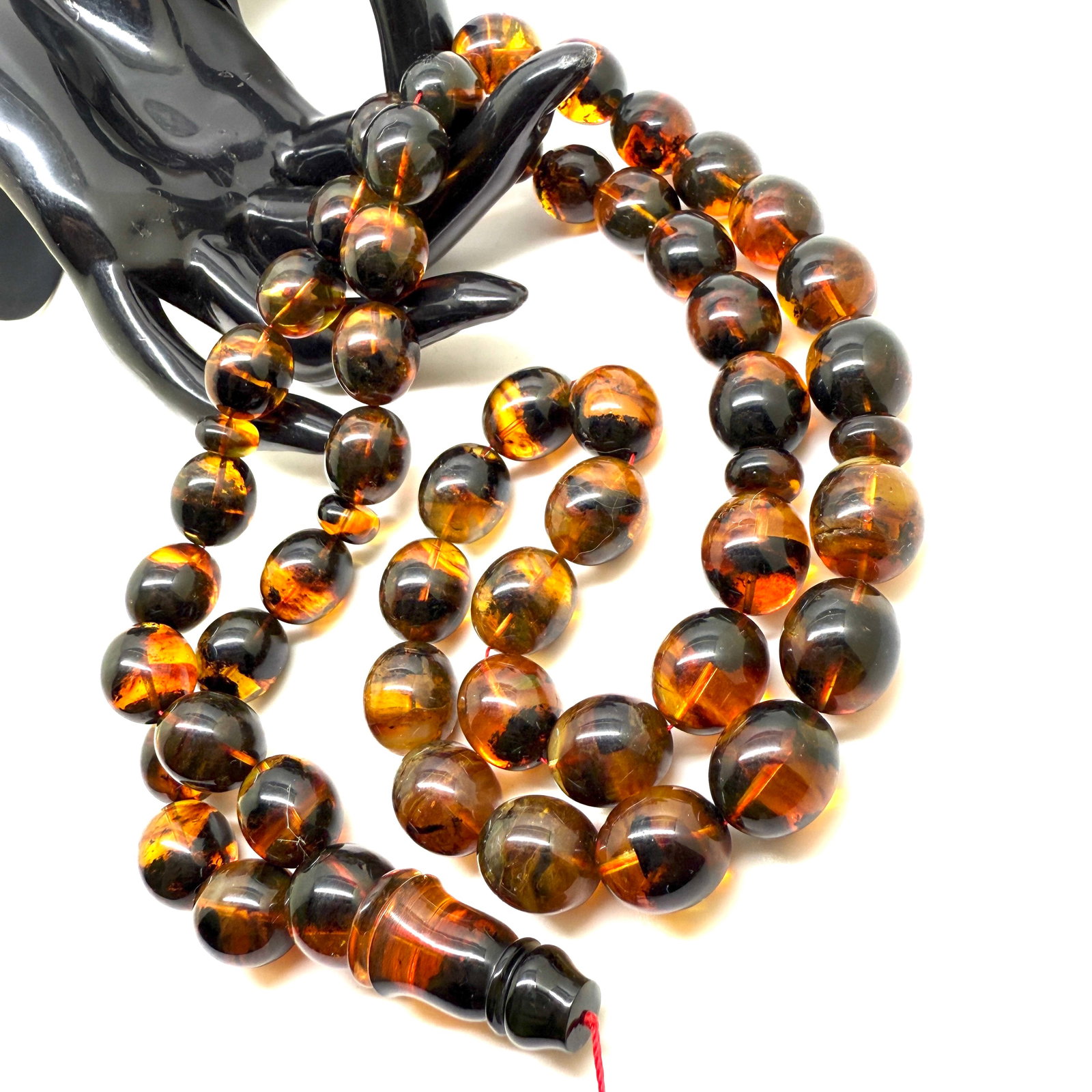 Magnificent Amber Tesbih made from Olive shaped Amber beads - 7