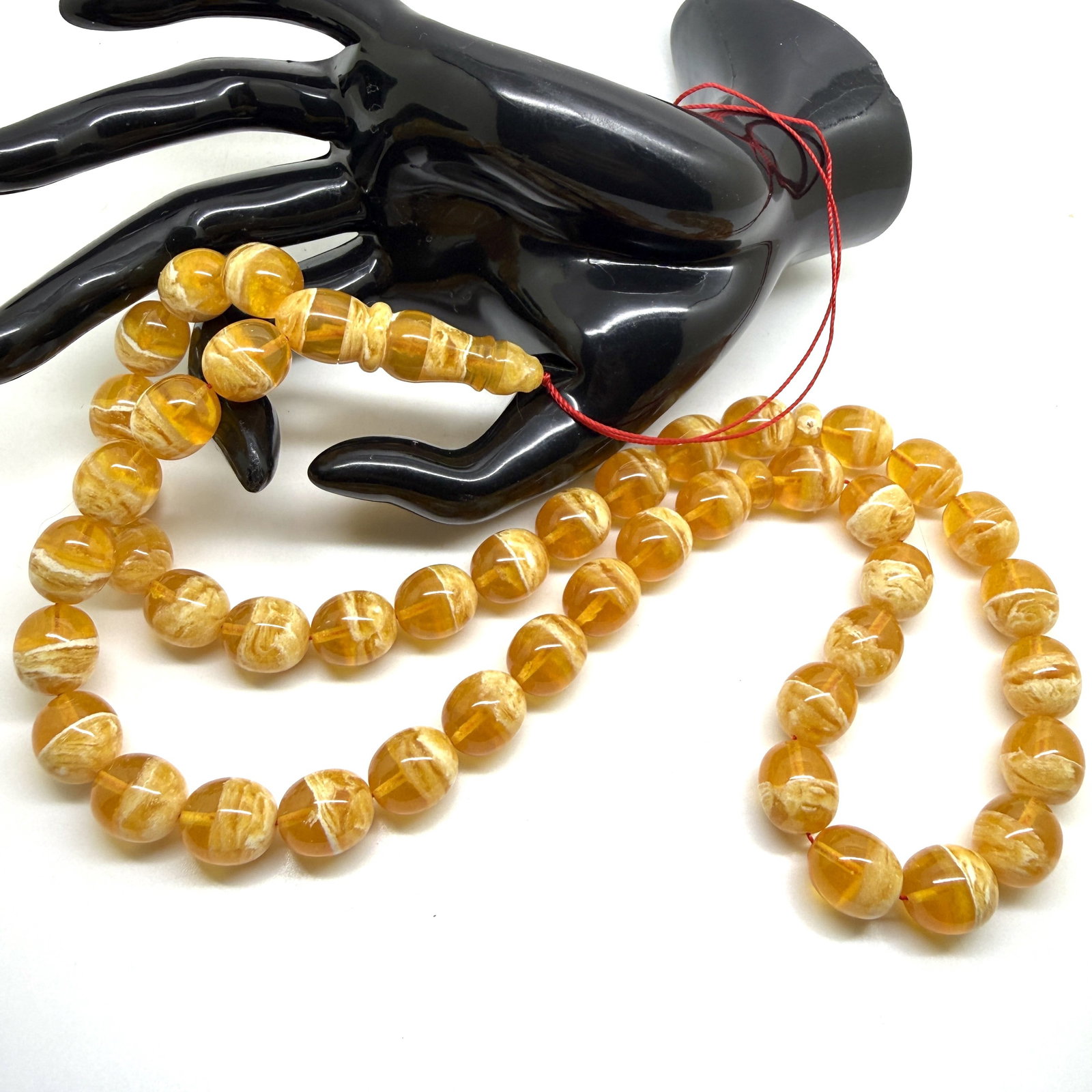 Exquisite Amber Tesbih made from Round Amber beads - 9