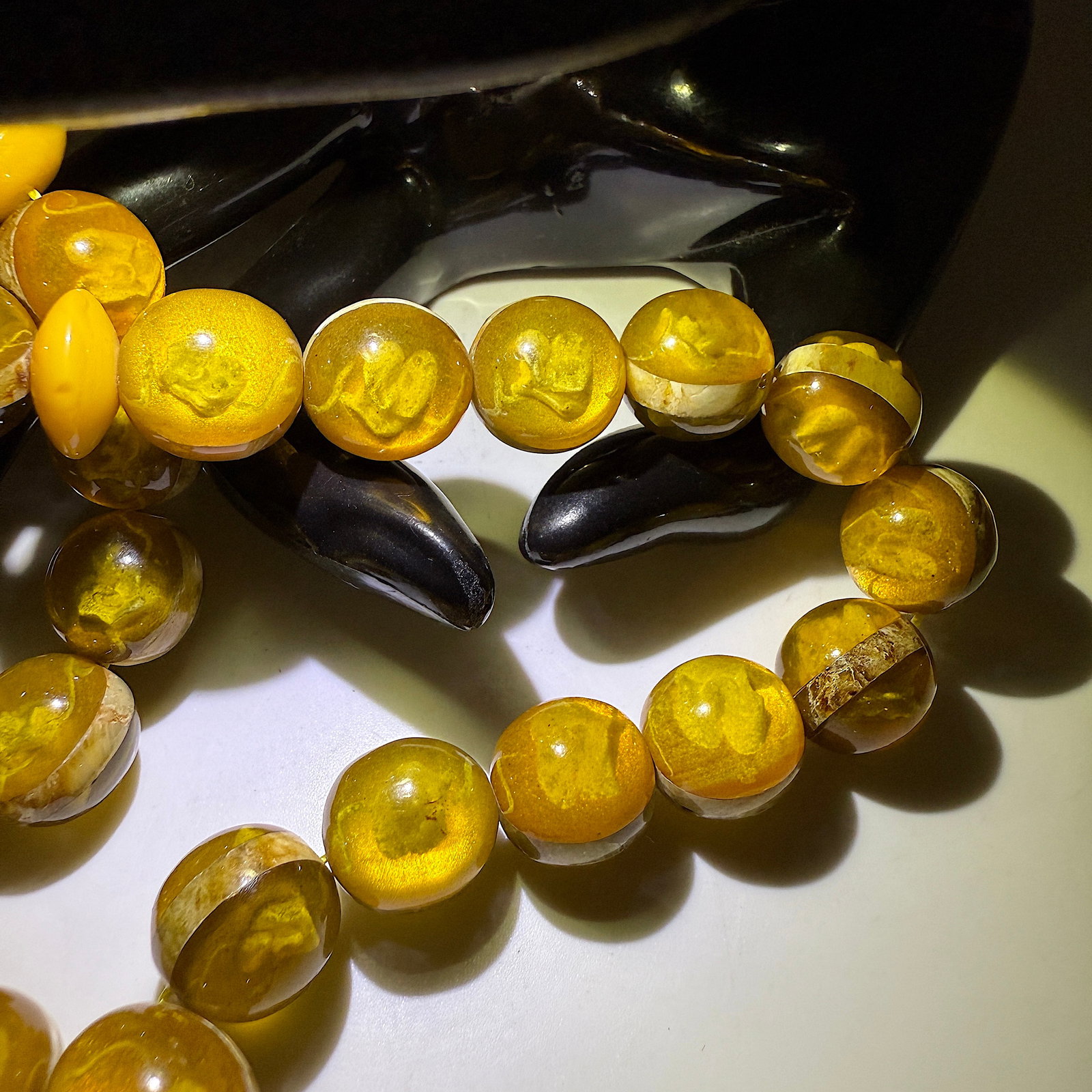 Unique and Fascinating Amber Tesbih made from Round Amber beads - 11