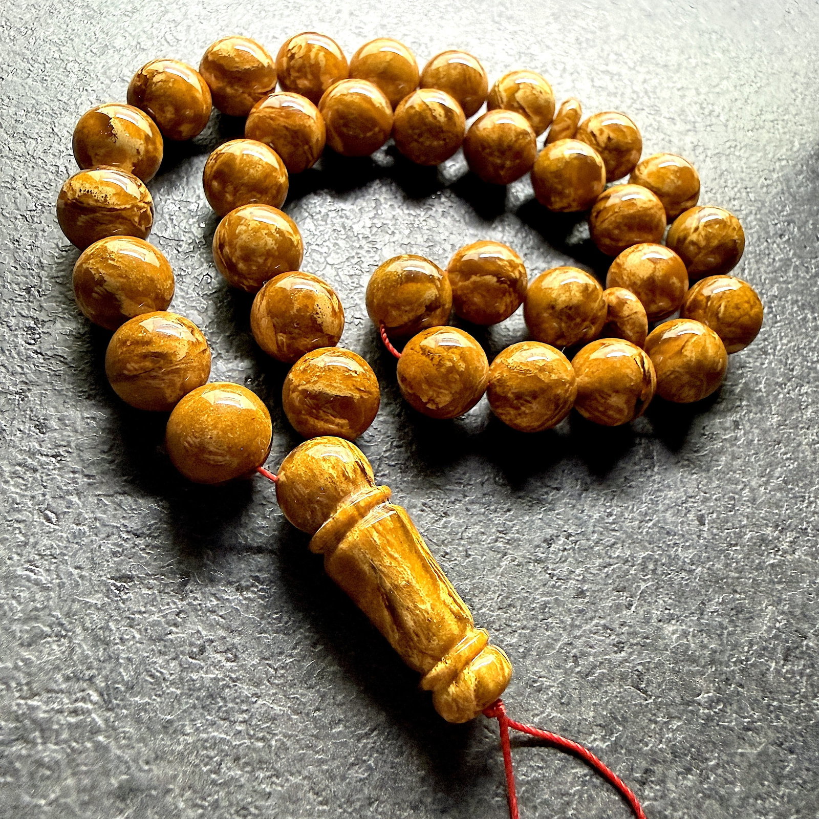 Fascinating Amber Tesbih made from Round Amber beads - 2