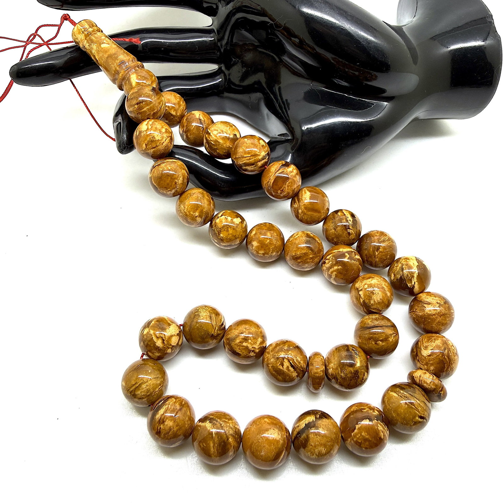 Fascinating Amber Tesbih made from Round Amber beads - 4