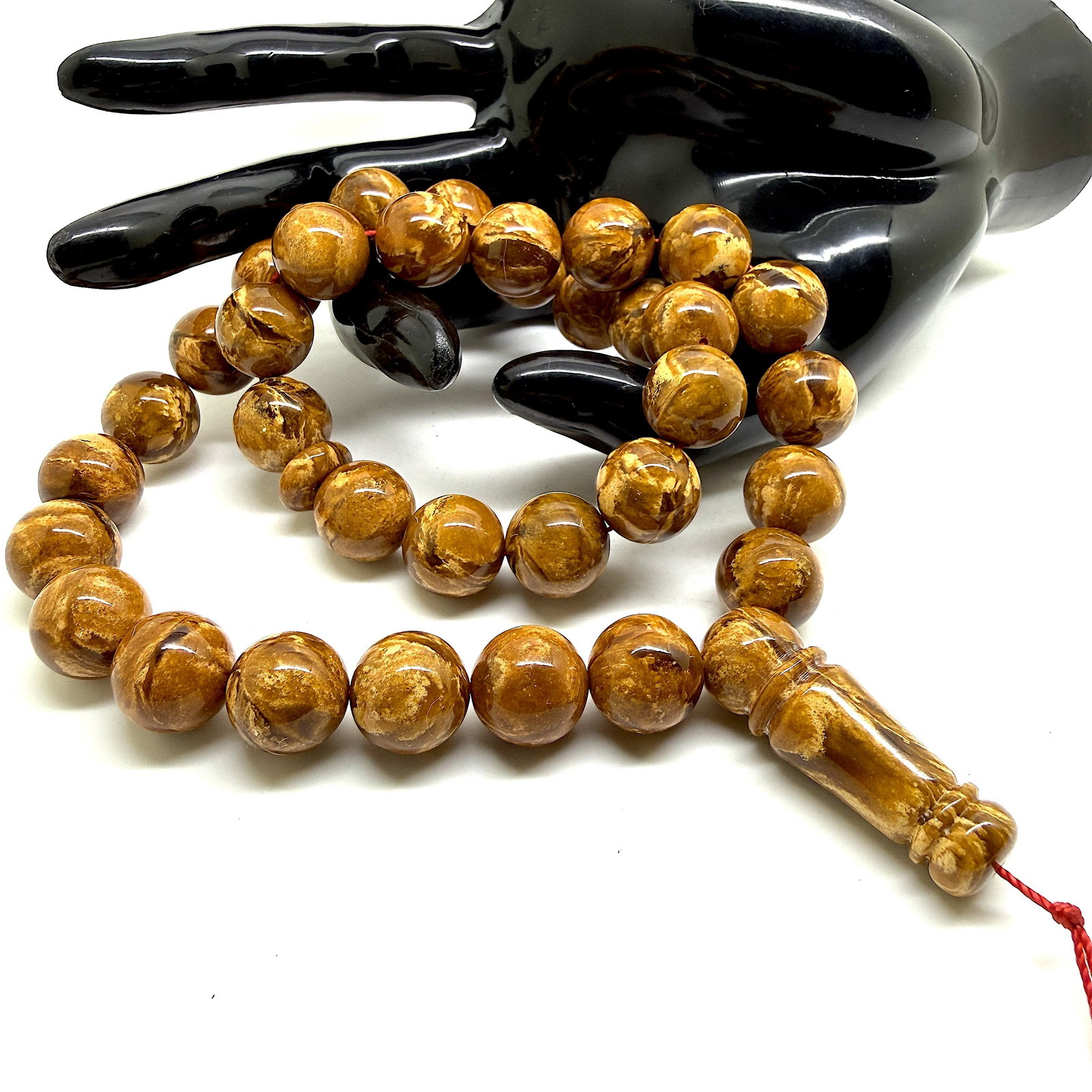 Fascinating Amber Tesbih made from Round Amber beads - 5