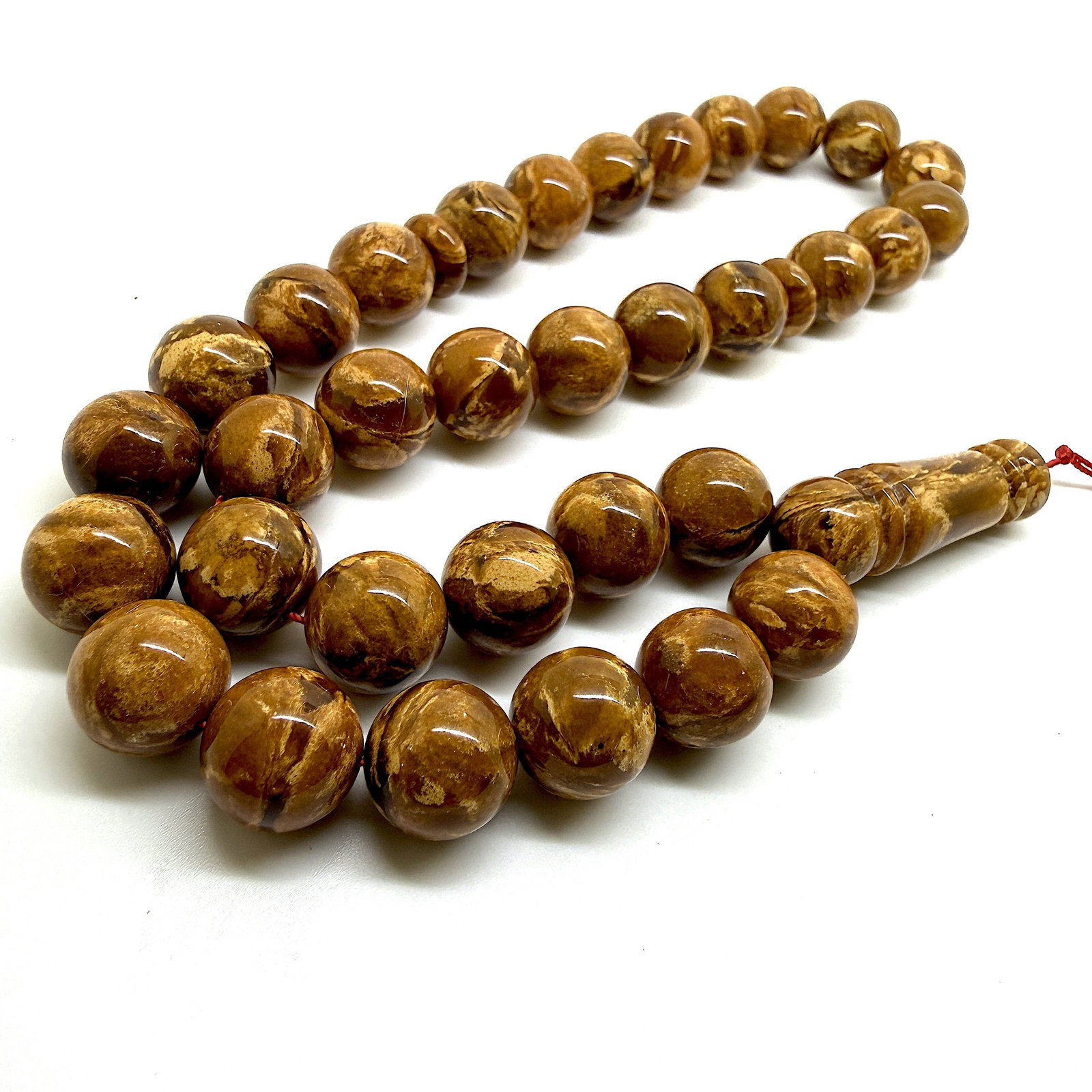 Fascinating Amber Tesbih made from Round Amber beads - 7