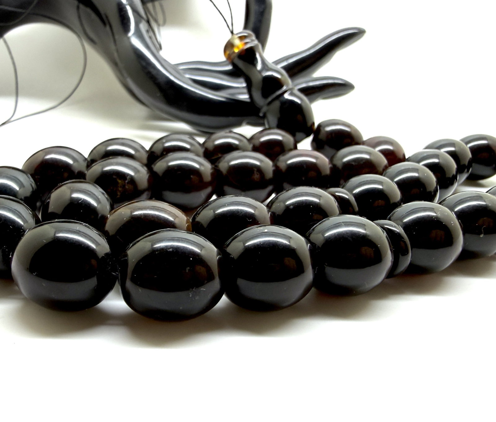 Remarkable Amber Tesbih made from Olive Amber beads - 2