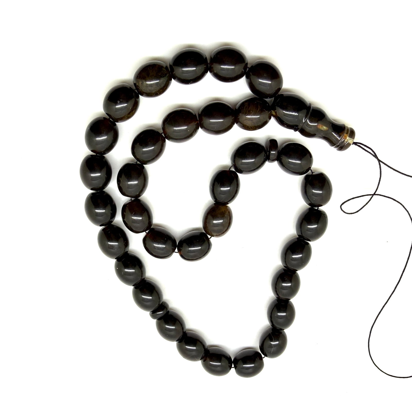 Remarkable Amber Tesbih made from Olive Amber beads - 5