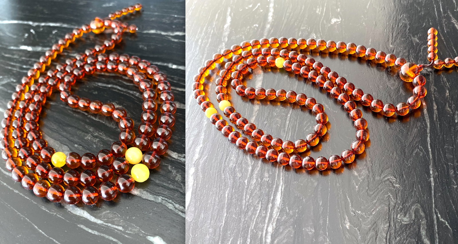 Staggering Vintage Amber Mala made from Round Amber beads - 10