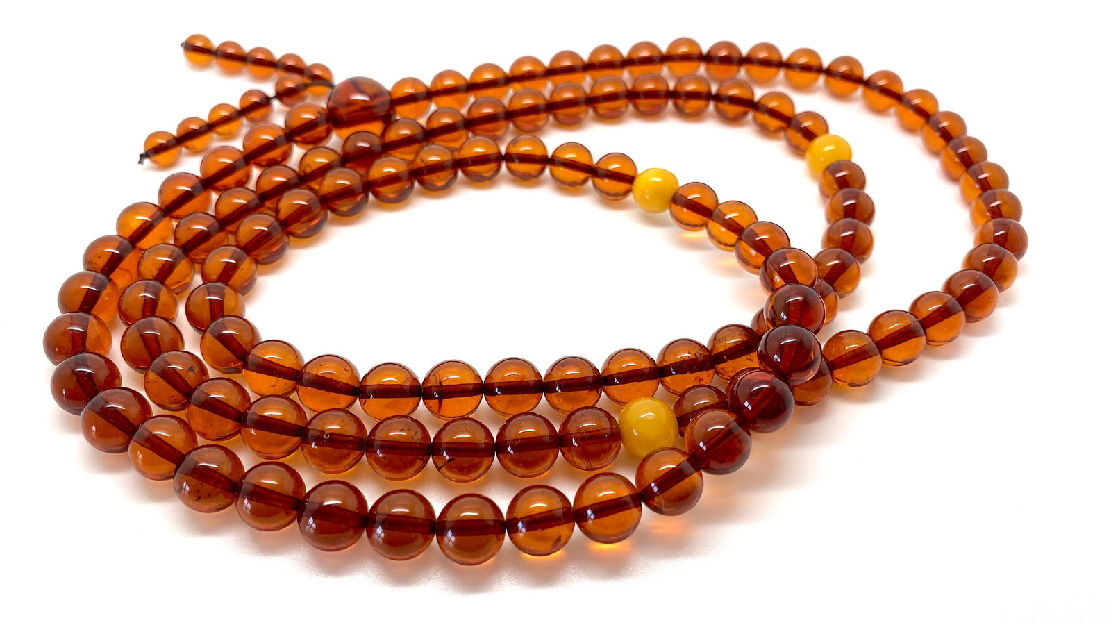 Staggering Vintage Amber Mala made from Round Amber beads - 2