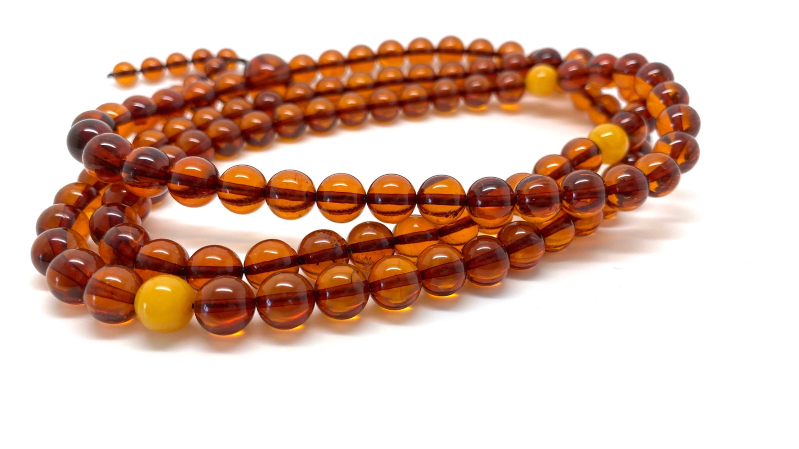 Staggering Vintage Amber Mala made from Round Amber beads - 3