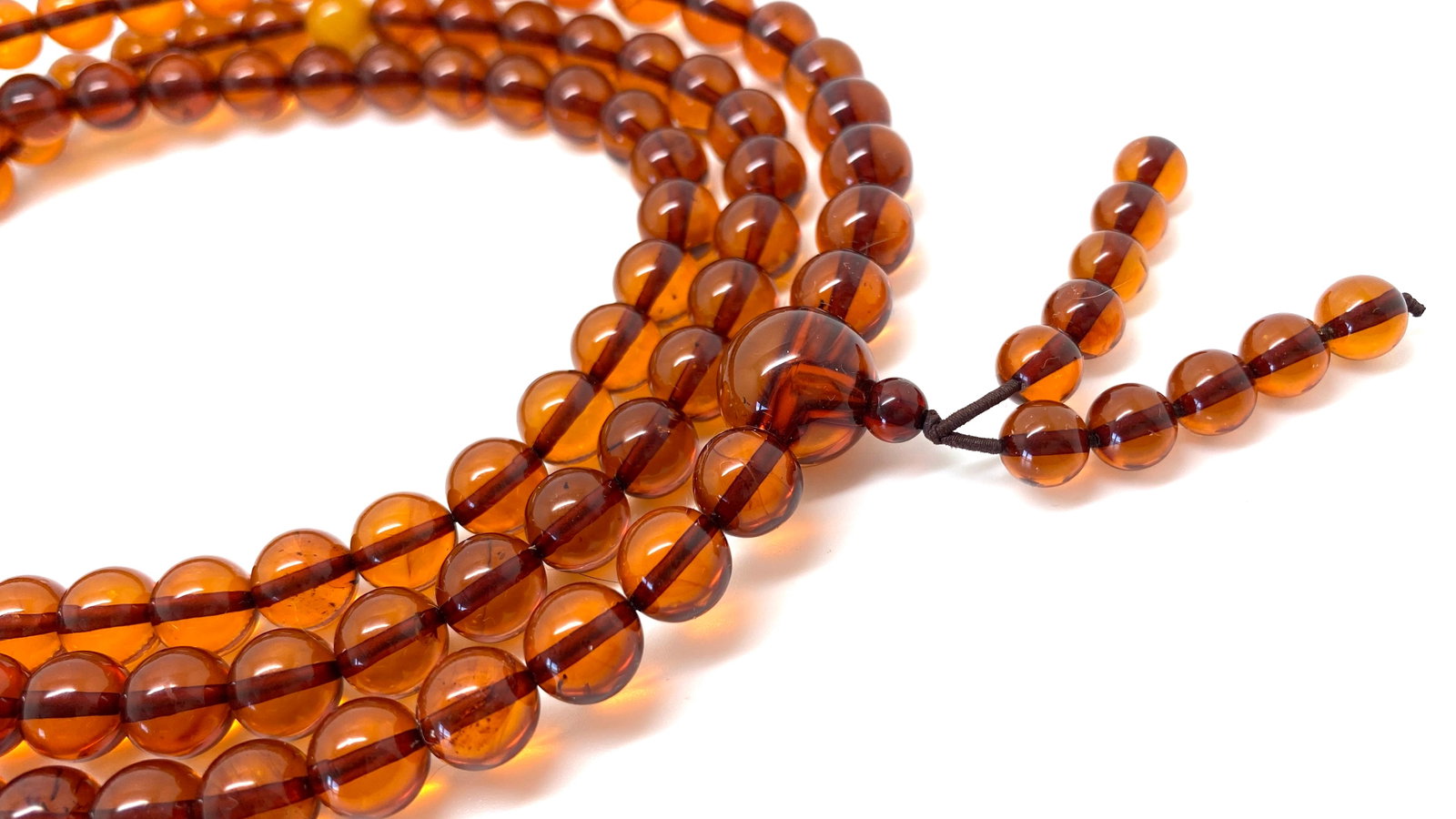 Staggering Vintage Amber Mala made from Round Amber beads - 4
