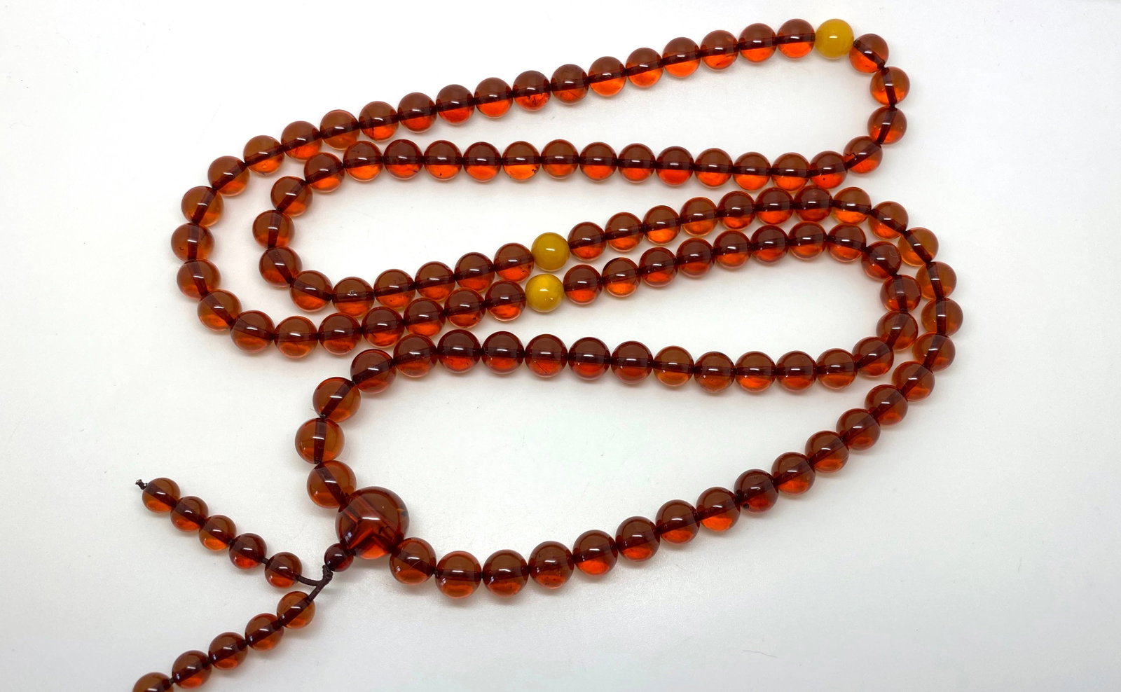 Staggering Vintage Amber Mala made from Round Amber beads - 5