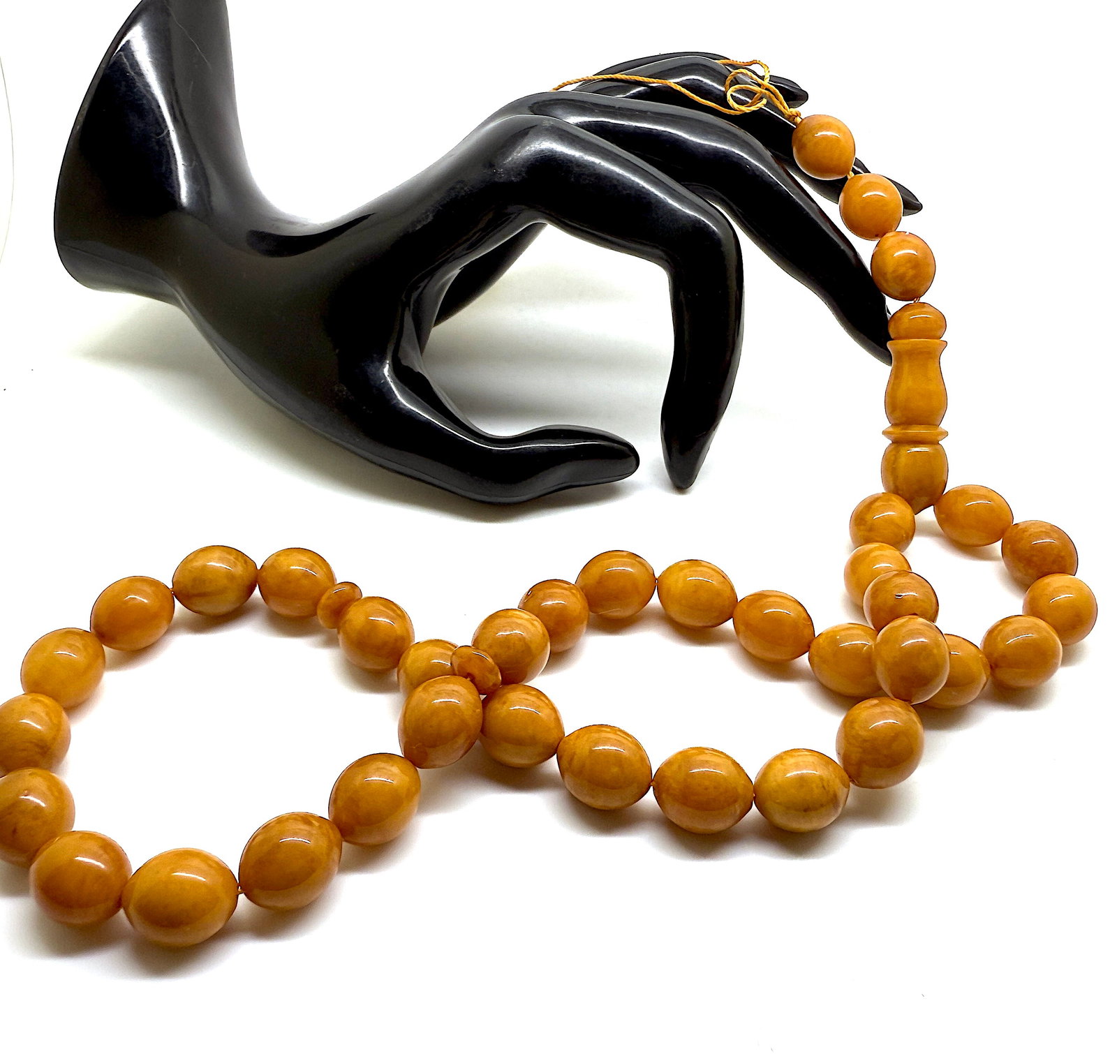 Impressive Amber Tesbih made from Olive shaped Amber beads - 3
