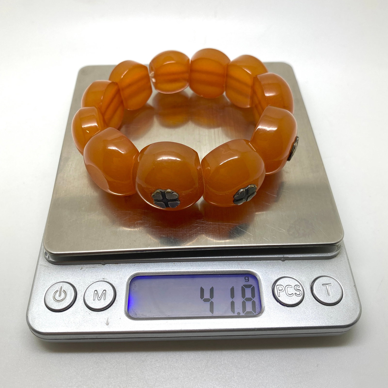 Amazing Unique Vintage Amber Bracelet made from Round Amber beads - 8