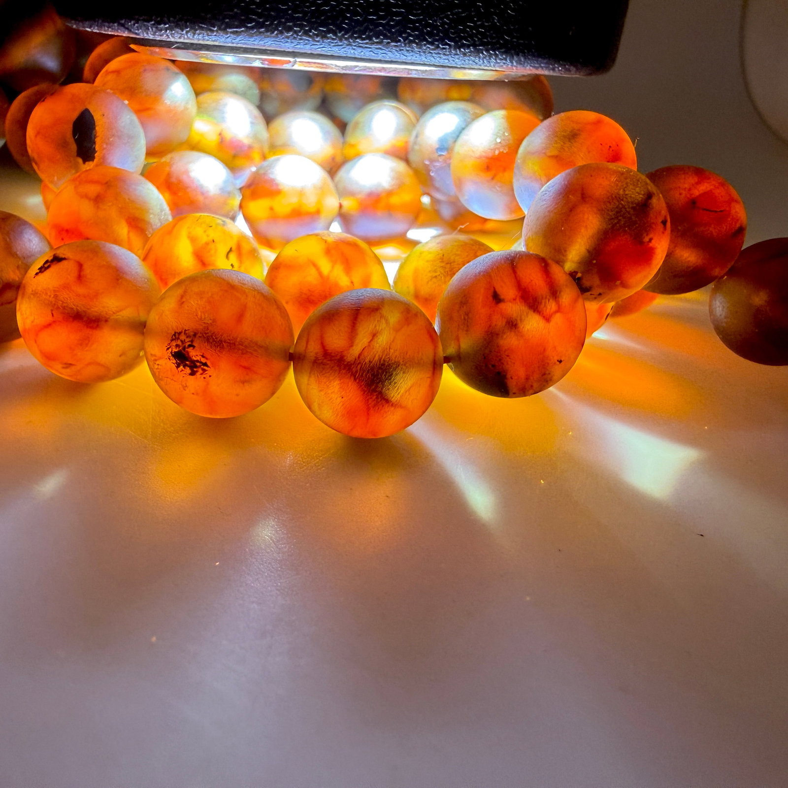 Magnificent Amber Tesbih made from Round Amber beads - 9