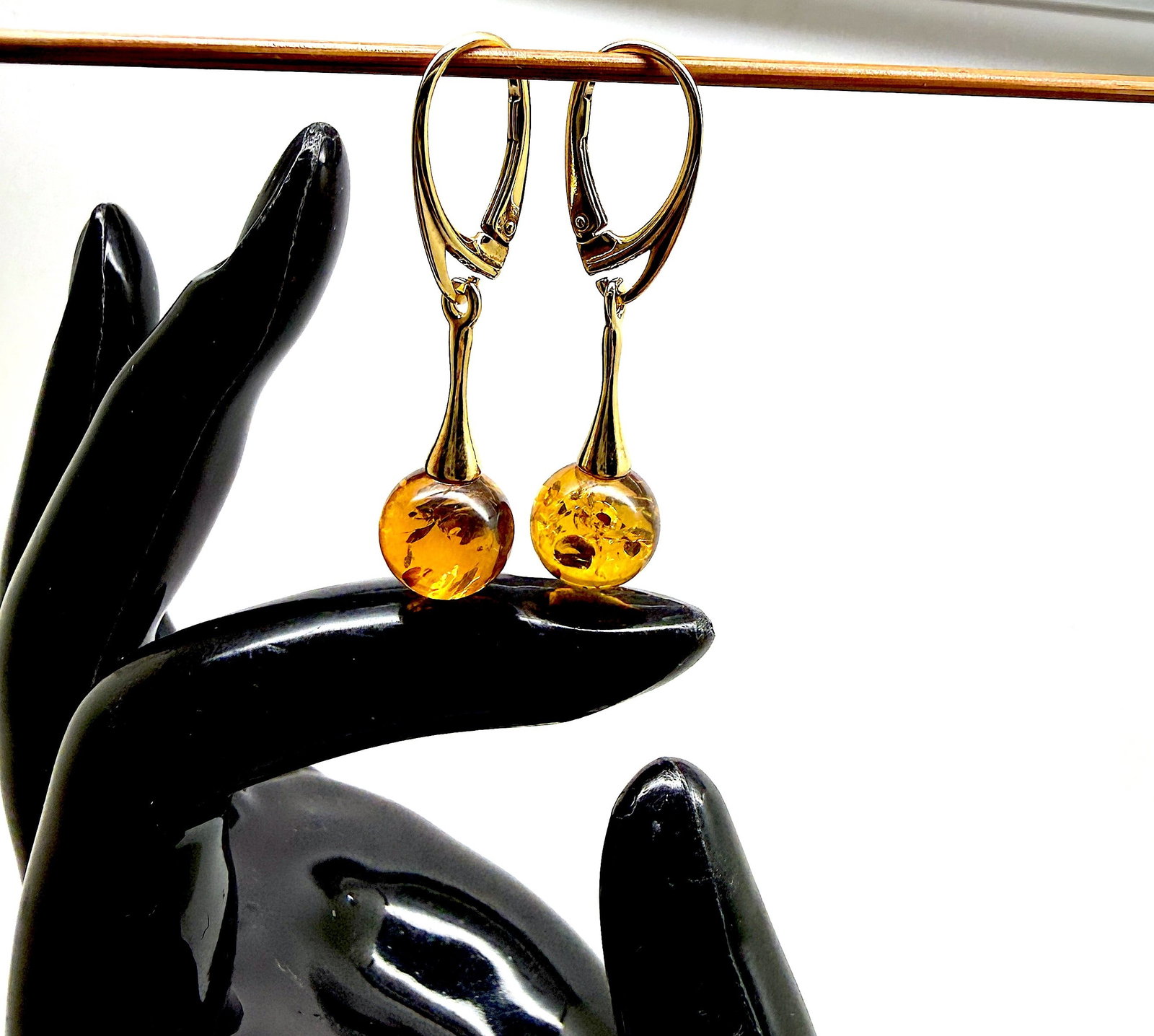 Remarkable Vintage Amber Earrings - 2