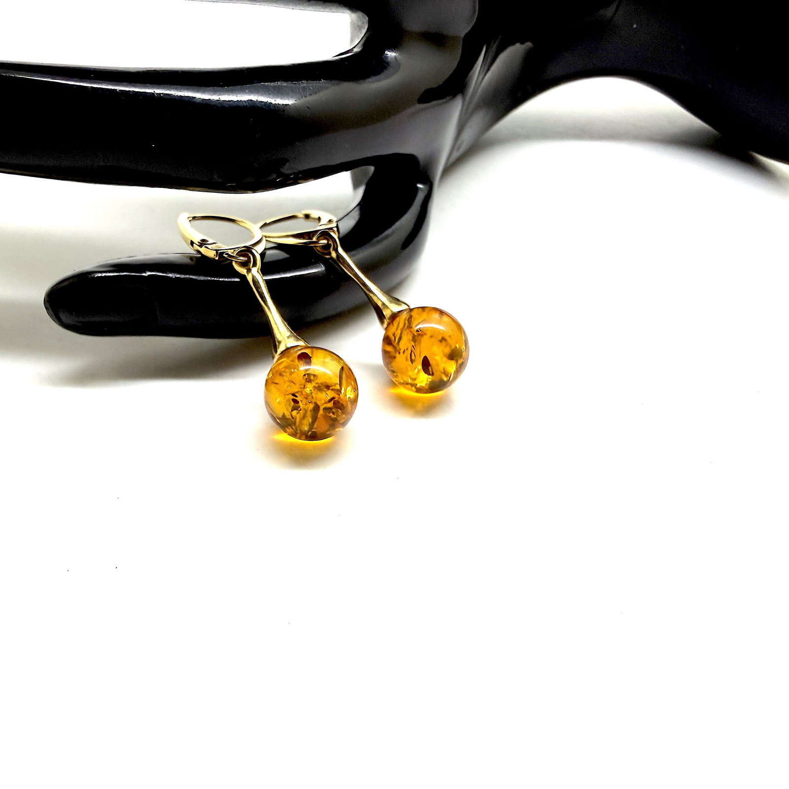 Remarkable Vintage Amber Earrings - 5