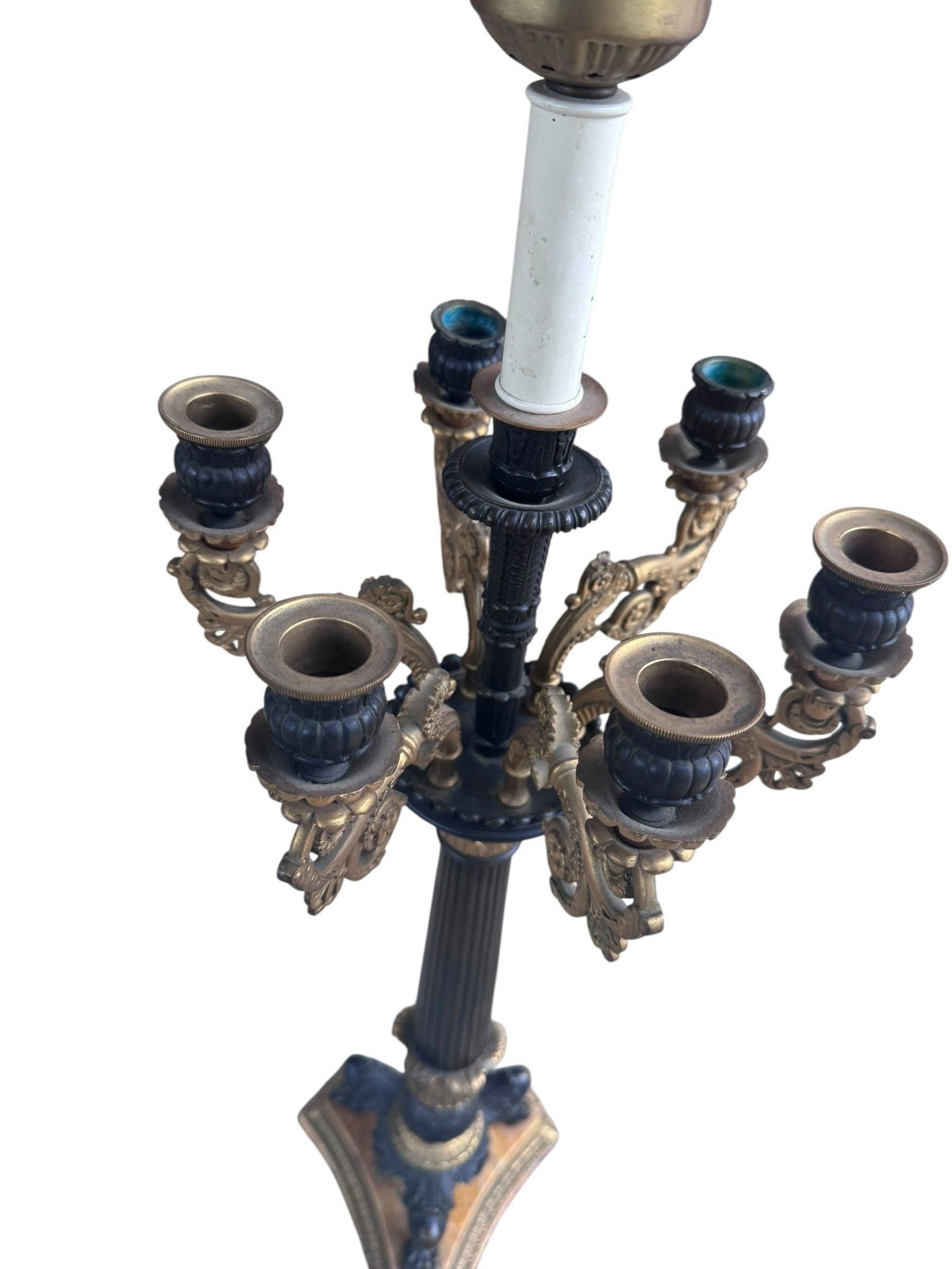 Antique 19th Century French Empire Candelabra Lamp - 4